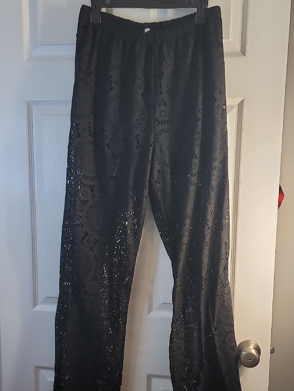 Black Crochet Lace Lounge Pants